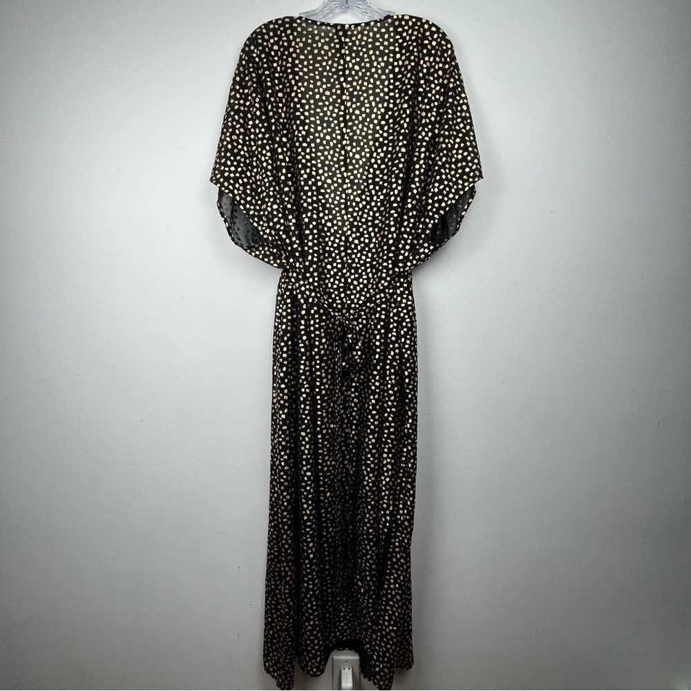 Swimsuits For All Black Metallic Gold Spots Cover Up Sheer‎ Caftan Size 2X/3X - Picture 7 of 10